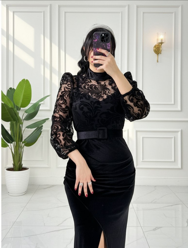 پیراهن ماکسی مجلسی مخمل مدل پارمیس