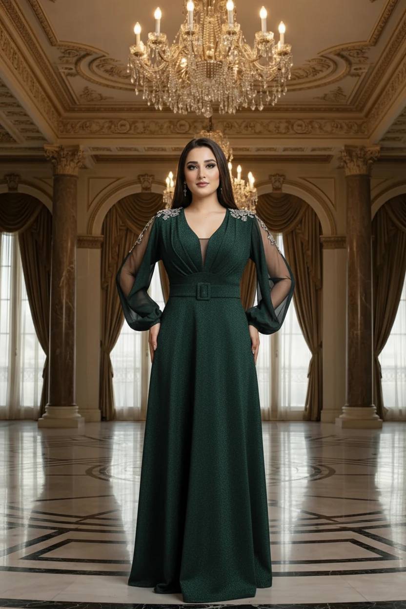 پیراهن ماکسی مجلسی مدل الماس لمه
