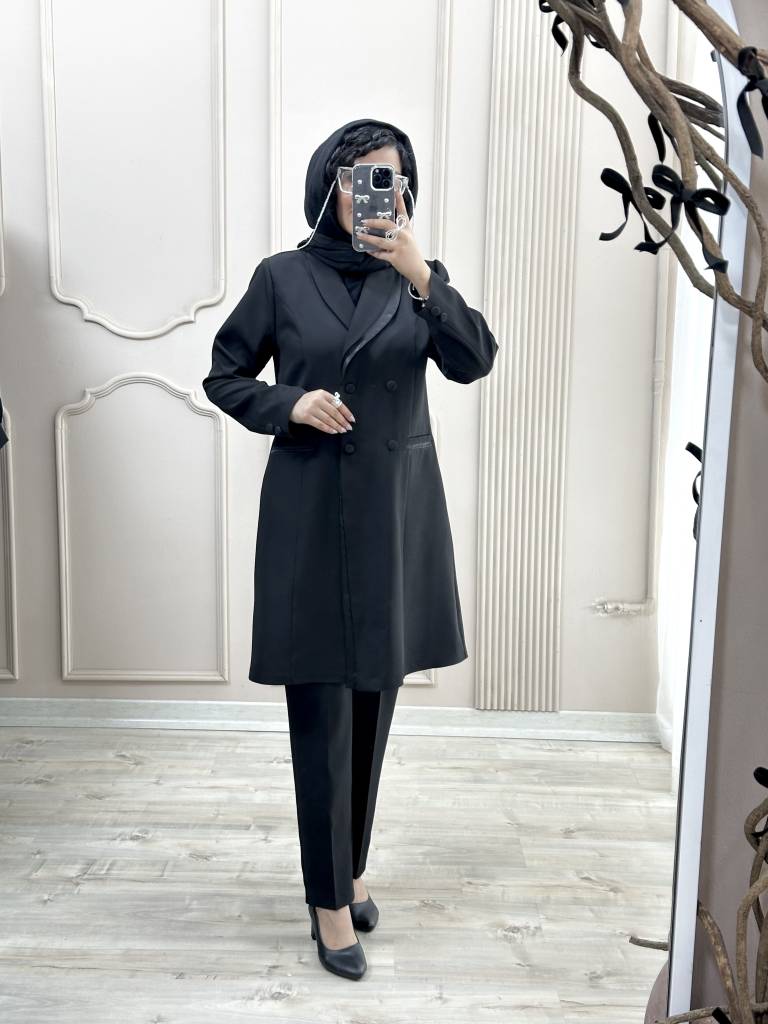 مانتو شلوار اداری ساتن مدل شیما