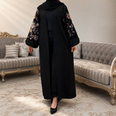 مانتو عبایی جلوباز سوزن دوزی