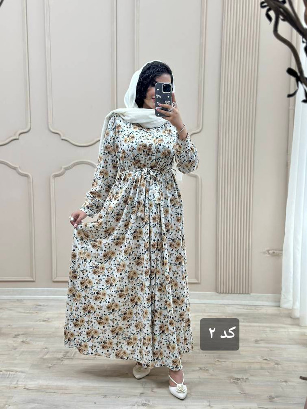 پیراهن ماکسی بلند گلدار مدل اریکا