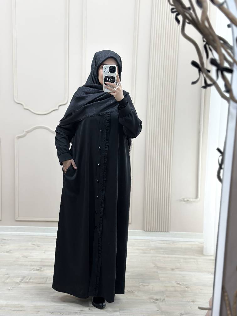 مانتو عبایی جیب دار مدل آفاق