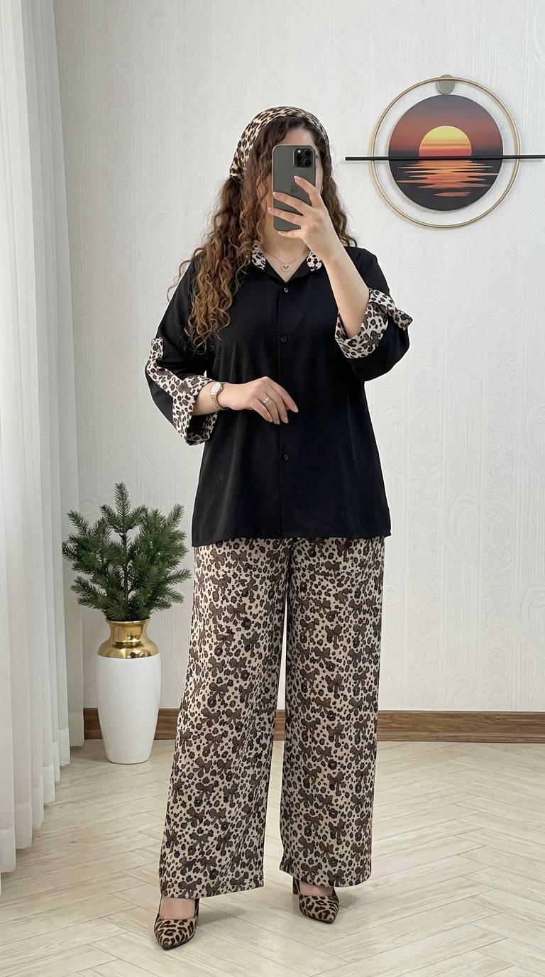 شومیز شلوار پاپیونی