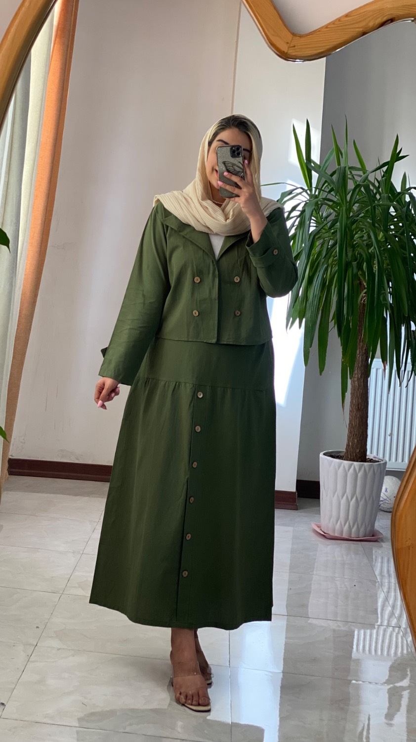 کت و دامن جلو دکمه سروناز