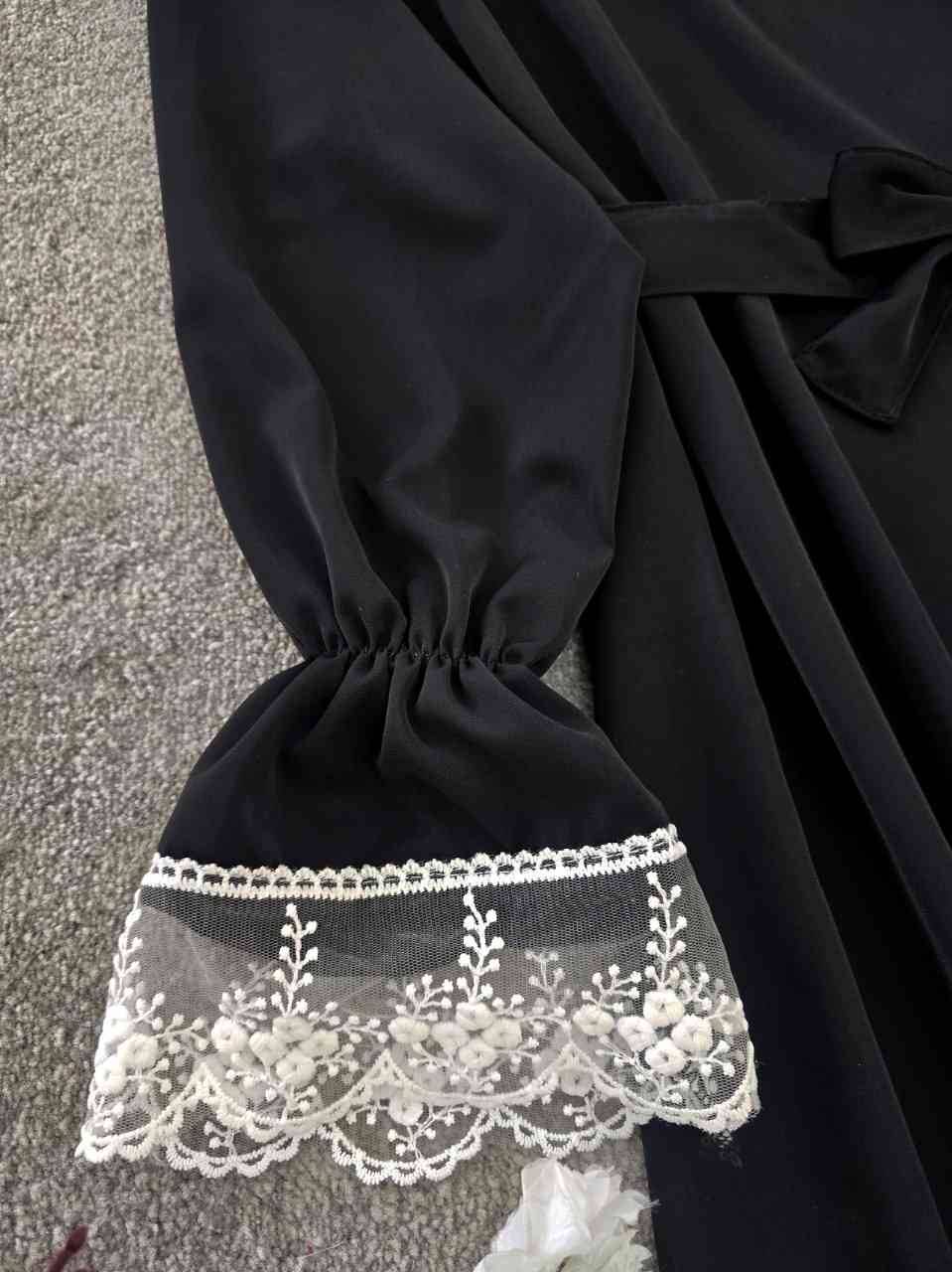 پیراهن عبایی الیزه با خرجکار گیپور مدل محبوبه
