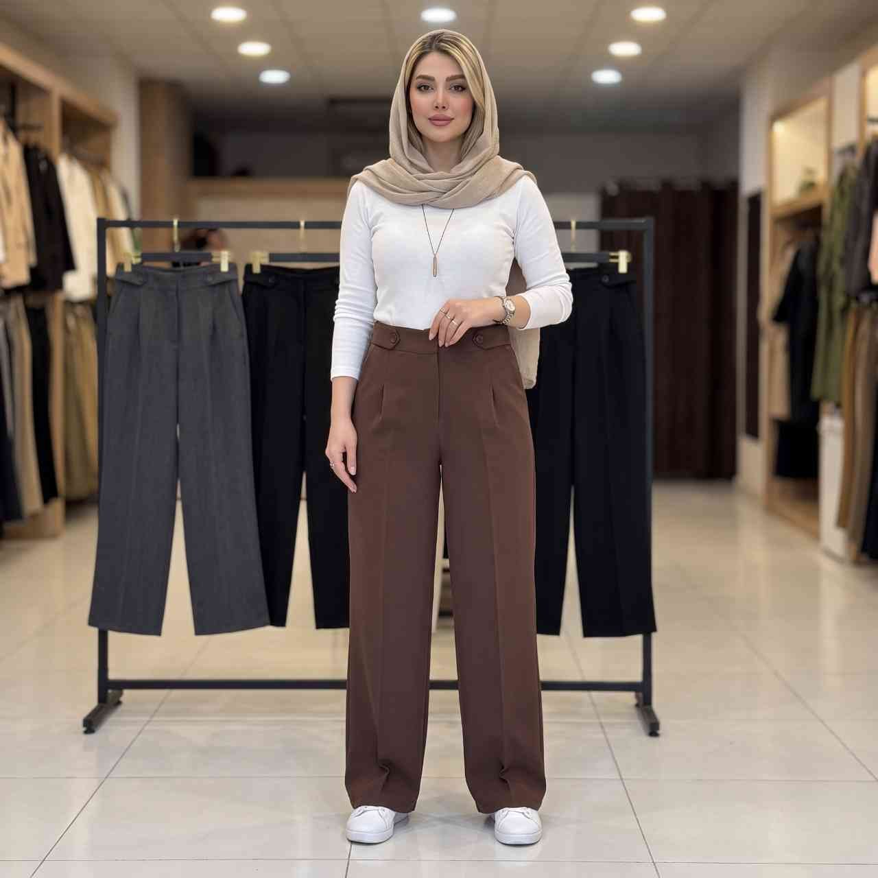 شلوار بگ کمر پاگن دار