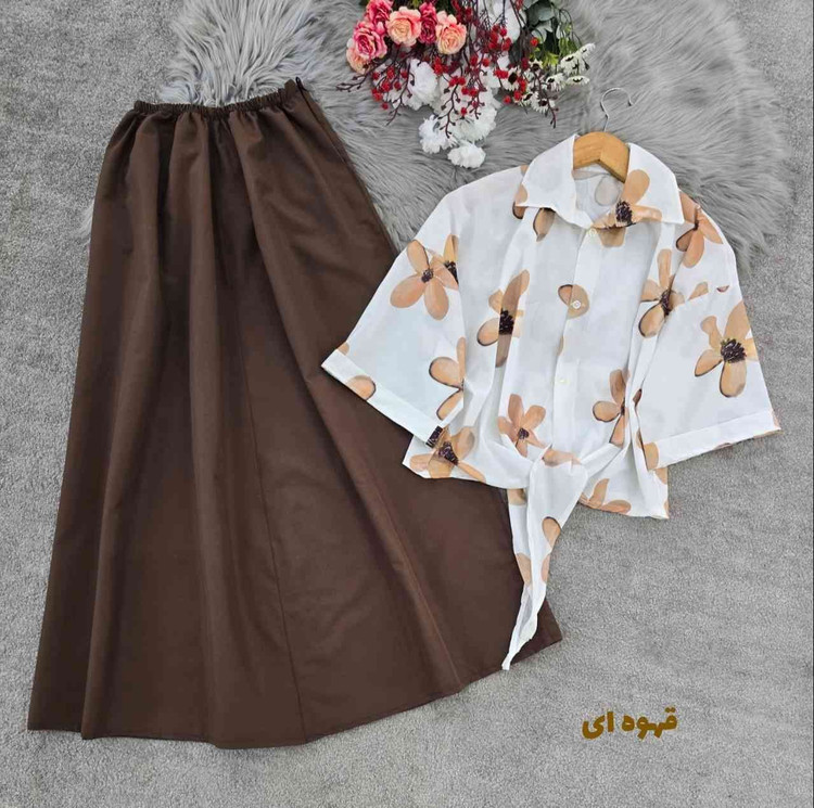 شومیز گره ای به همراه دامن مدل همتا