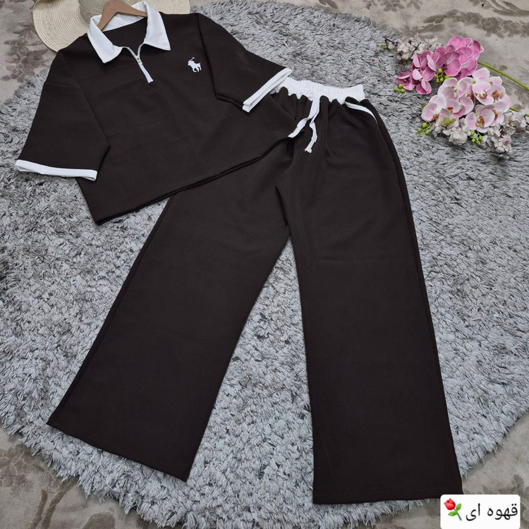 ست تیشرت و شلوار باکسی ترند مدل پولو polo