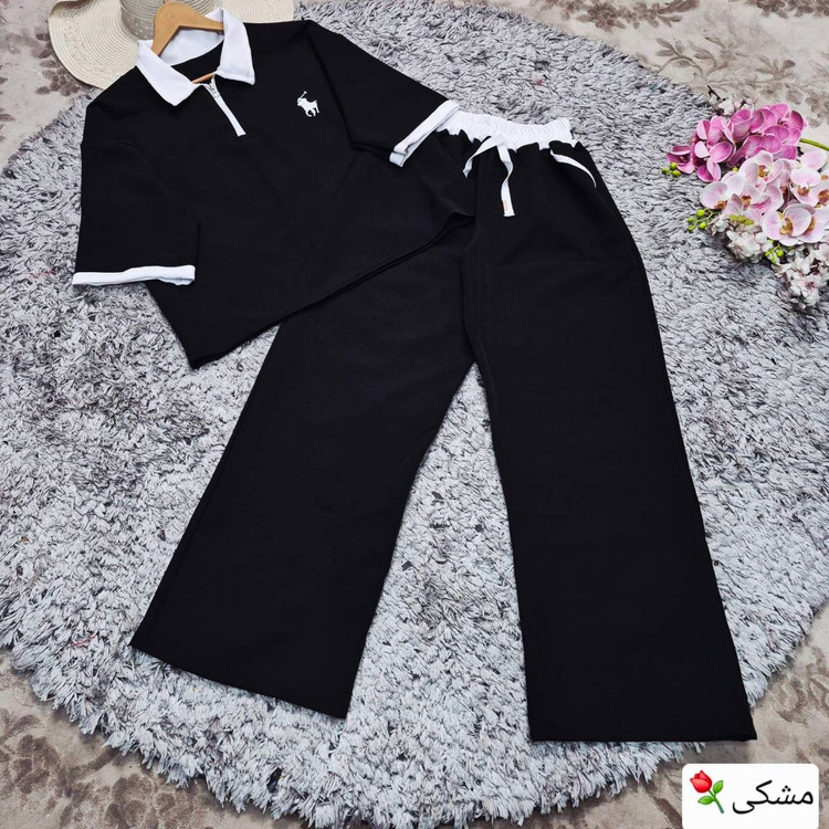 ست تیشرت و شلوار باکسی ترند مدل پولو polo