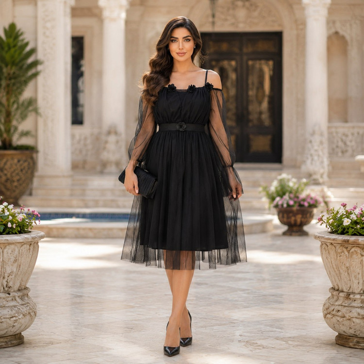 پیراهن ماکسی مجلسی مدل غنچه