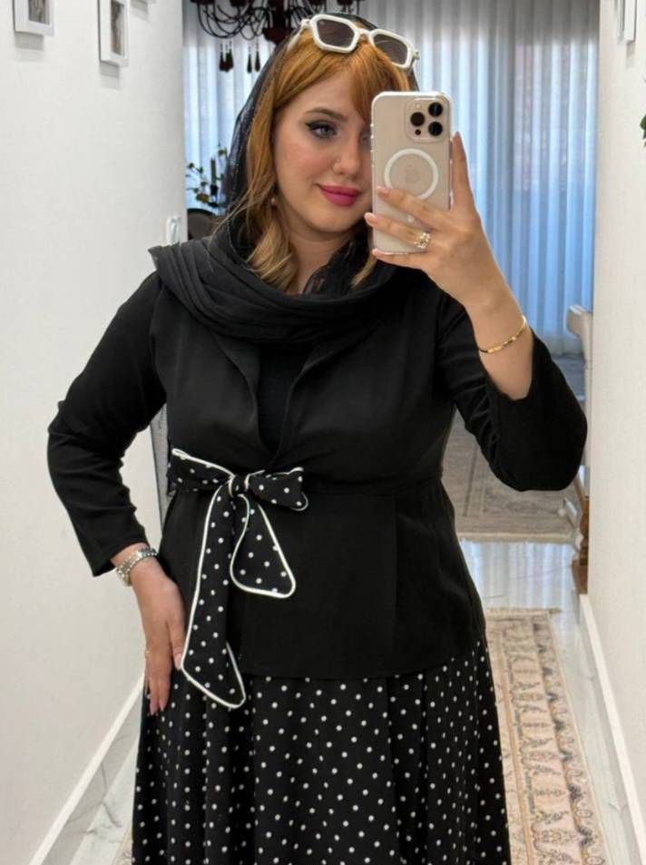 ست کت و دامن مجلسی خال خالی