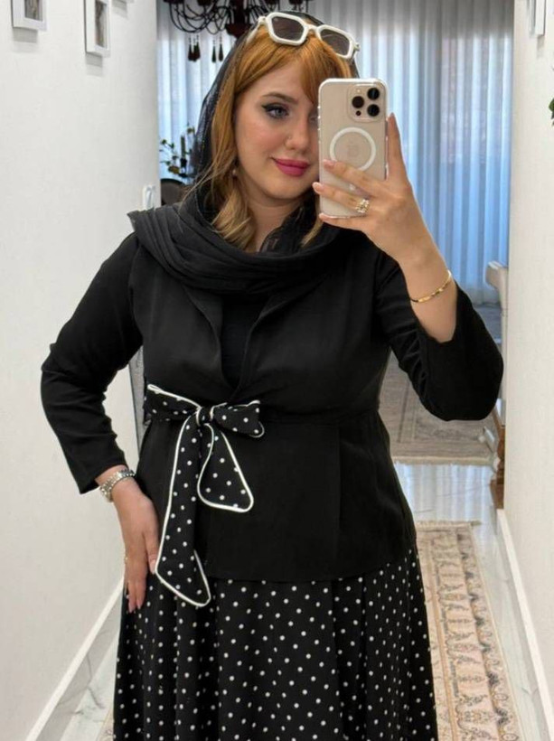 ست کت و دامن مجلسی خال خالی