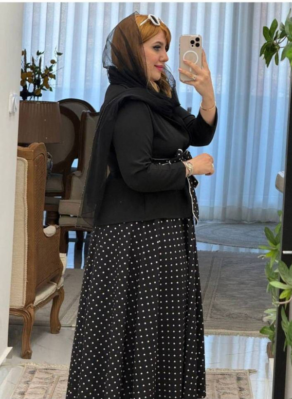 ست کت و دامن مجلسی خال خالی
