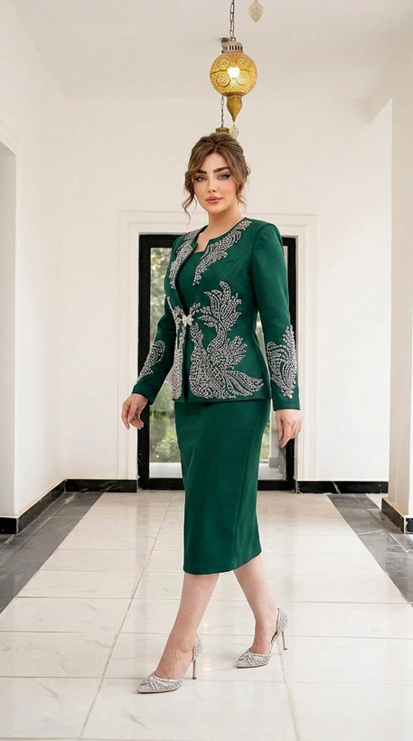 کد سارافون مجلسی نگیندار کرپ مازراتی مدل هدیه تا سایز ۵۴
