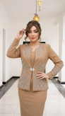 کد سارافون مجلسی نگیندار کرپ مازراتی مدل هدیه تا سایز ۵۴