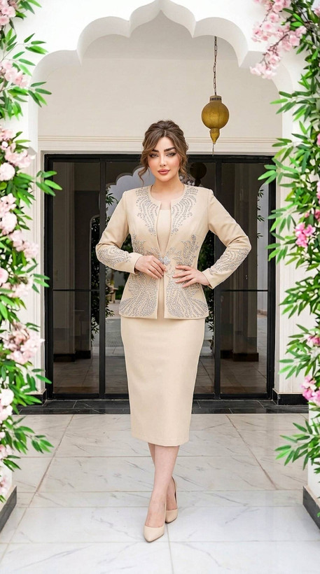 کد سارافون مجلسی نگیندار کرپ مازراتی مدل هدیه تا سایز ۵۴