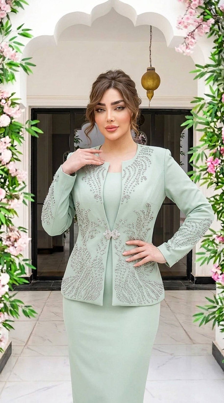 کد سارافون مجلسی نگیندار کرپ مازراتی مدل هدیه تا سایز ۵۴