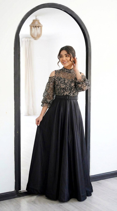 پیراهن ماکسی مجلسی مدل پروانه