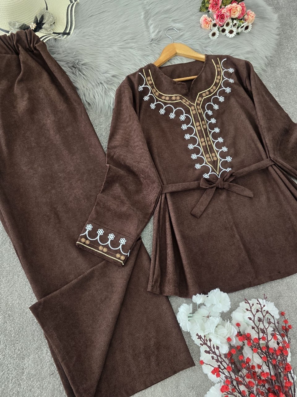 تونیک و شلوار پاییزه مخمل مدل شرمین