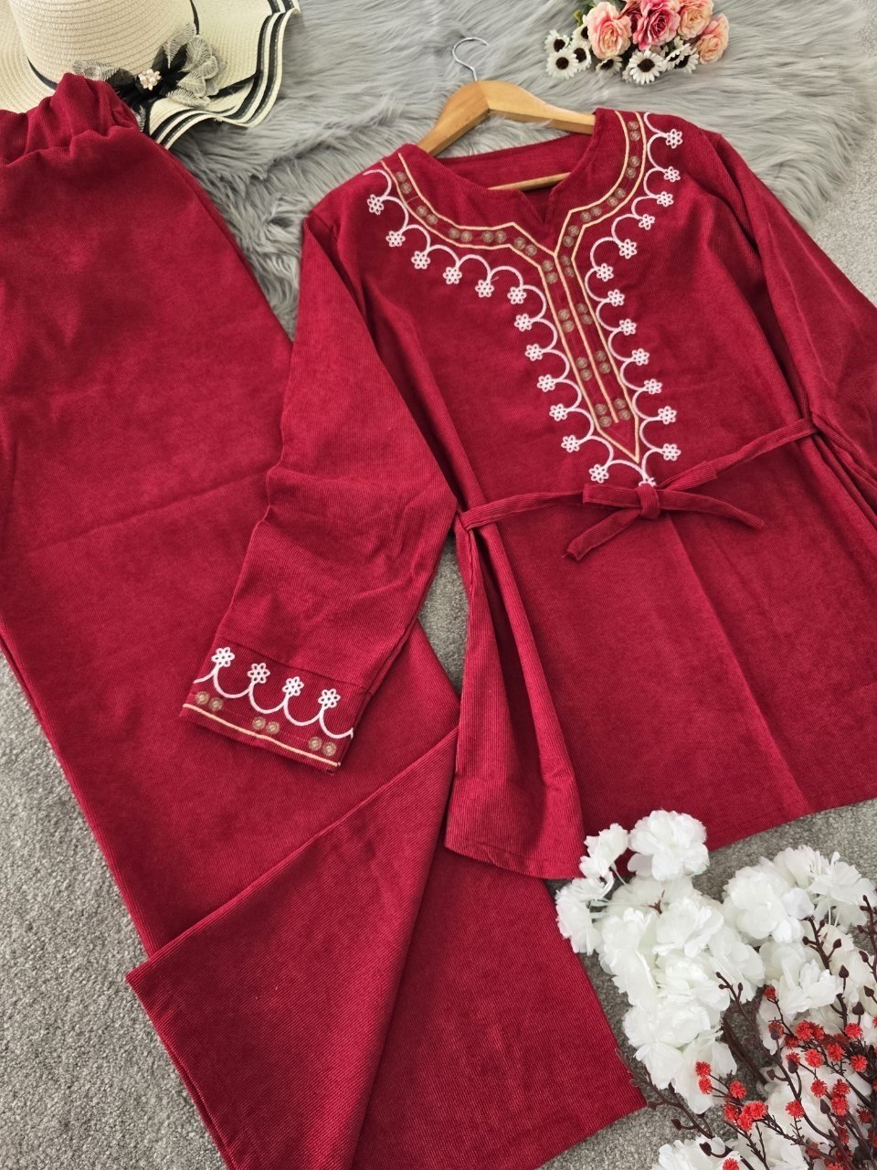 تونیک و شلوار پاییزه مخمل مدل شرمین