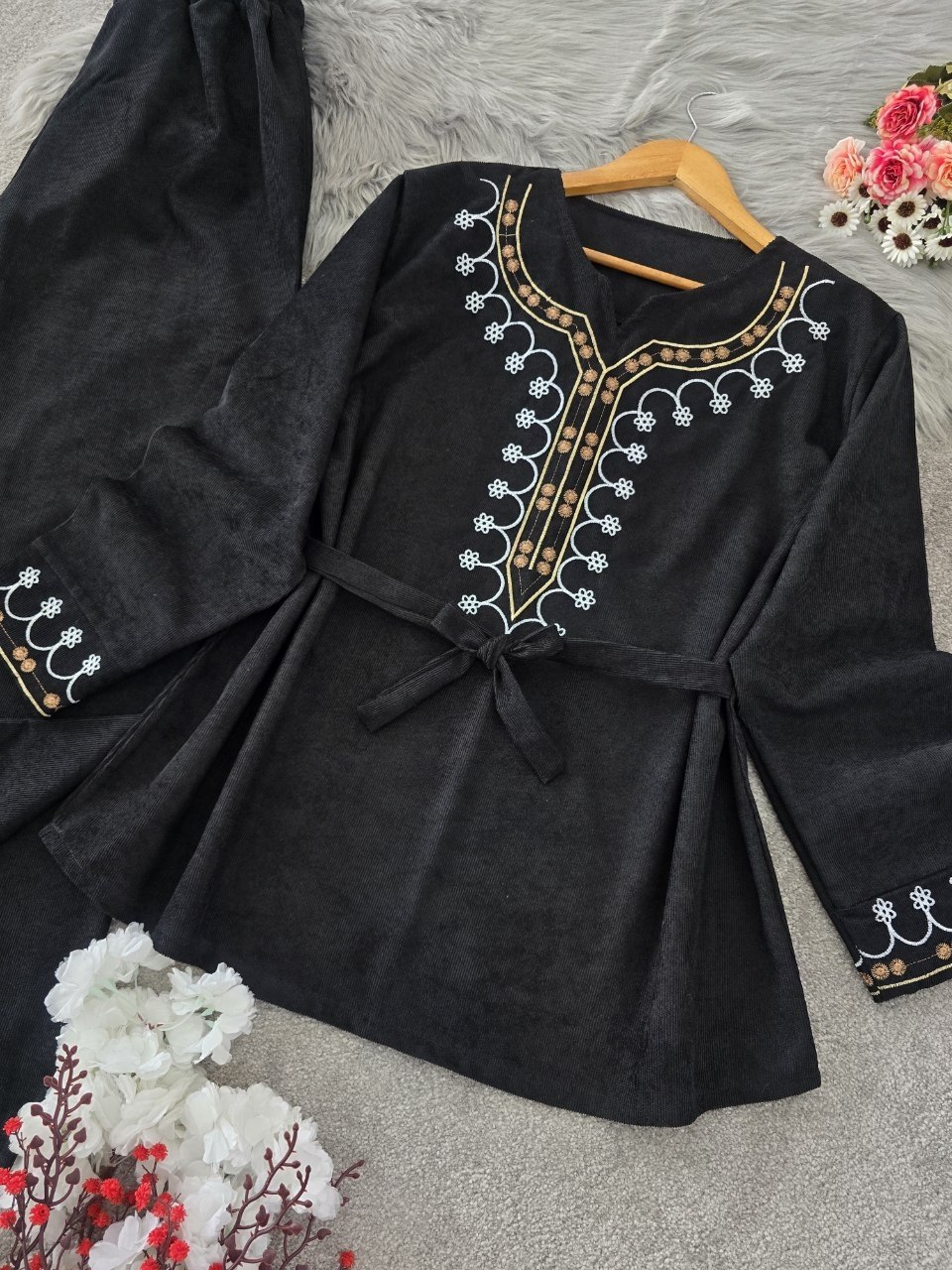 تونیک و شلوار پاییزه مخمل مدل شرمین